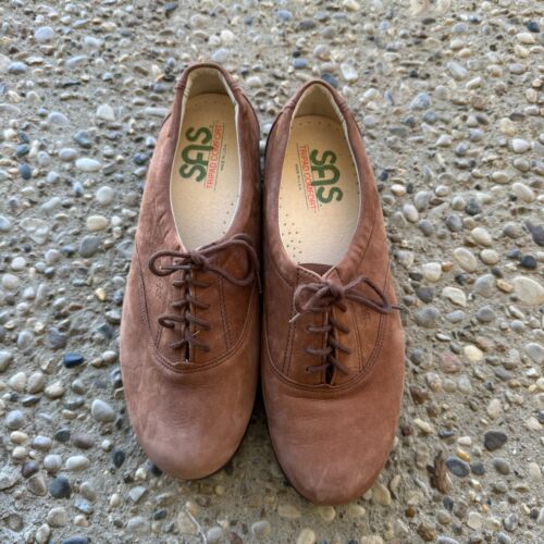 SAS Whisper Oxford Shoes Women's 7.5W Tan Suede Lace Up Tripad Comfort Walking