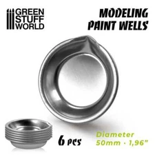 Green Stuff World: Stainless Mixing Cups x6 - Paint Dish Palette