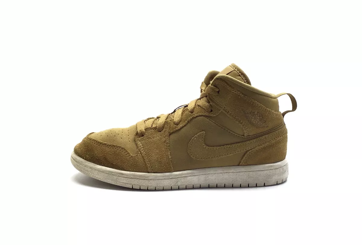 Nike Kids Air Jordan 1 Mid BP Wheat Golden Harvest Sail Size 2.5Y