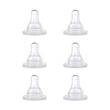 First Essentials Replacement Nipples Nuk 0 m Slow 6/Pack Silicone BPA Free