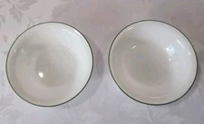 Corelle Corning White Soup Cereal Bowl Green Rimmed 7-1/4 (#5) 2pc