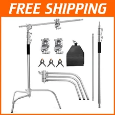 Compact C Stand with Boom Arm & Sandbag - Reliable Lightweight Photography Gear