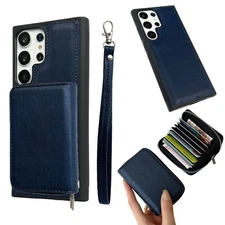 Fr Samsung Galaxy S24Ultra S23 S22 Leather Magnetic Detachable Wallet Case Cover