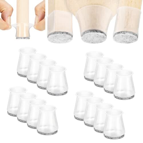 Aneaseit Feltrini per Sedie Rotondi Silicone - 2.85 cm x 16 pezzi Crystal (S5R)