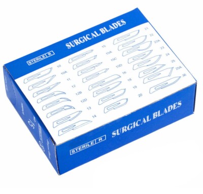 100 Carbon Steel Surgical Sterile Blades #10 Dental ENT Veterinary Instruments