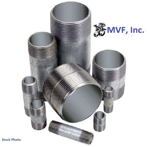 1-1/2" x 8" S/40 A53 Welded Galvanized Steel Pipe Nipple (NPT) TBE N2081211G