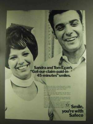 1972 Safeco Insurance Ad - Sandra and Tom Egan's