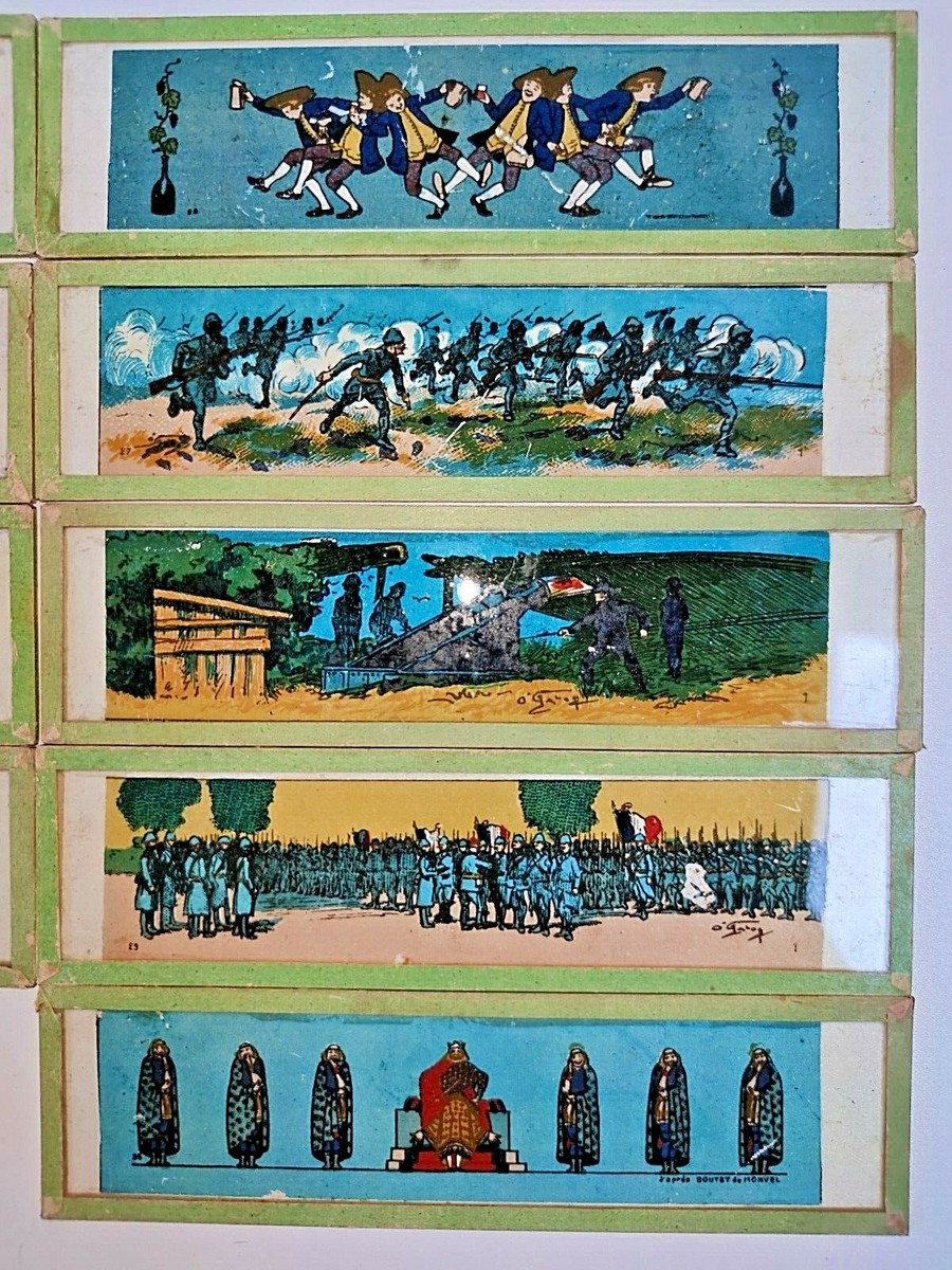 Lot De 6 Plaques De Verre Pour Lanterne Magique – Vers 1900 – Fabrication Française
