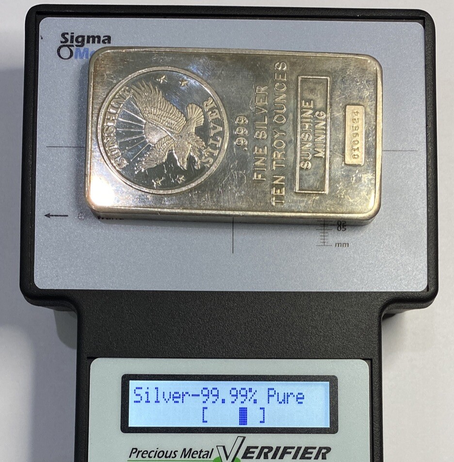 Vintage Sunshine Mining Silver .999 Silver Coin Eagle Bar 10