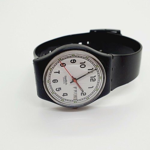 1993 Vintage Black and White Swiss Made Swatch Watch for Men and Women Classic - 第 6/12 張圖片