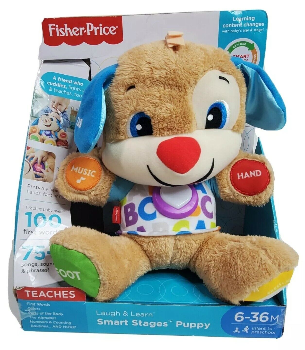 Fisher-Price Plush Baby Toy With Lights And Smart Stages Learning Content,  Laugh & Learn Puppy