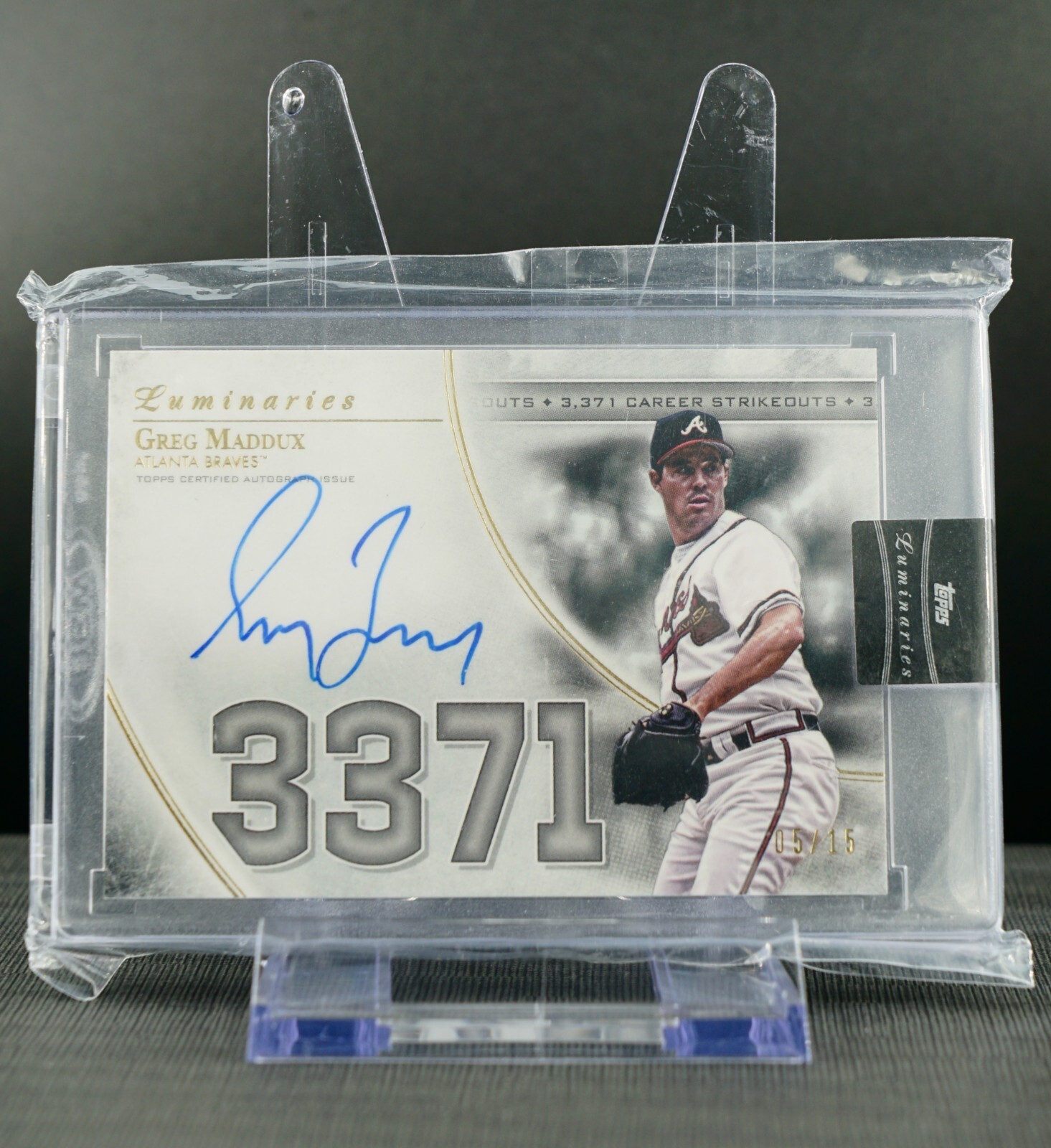 2017 Topps Luminaries Greg Maddux Autographs /15 3371 Career 