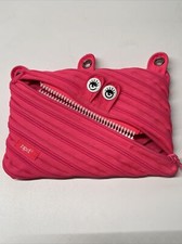 Zipit Grillz, 3 Ring Binder School Pouch/Pencil Case Pink V1