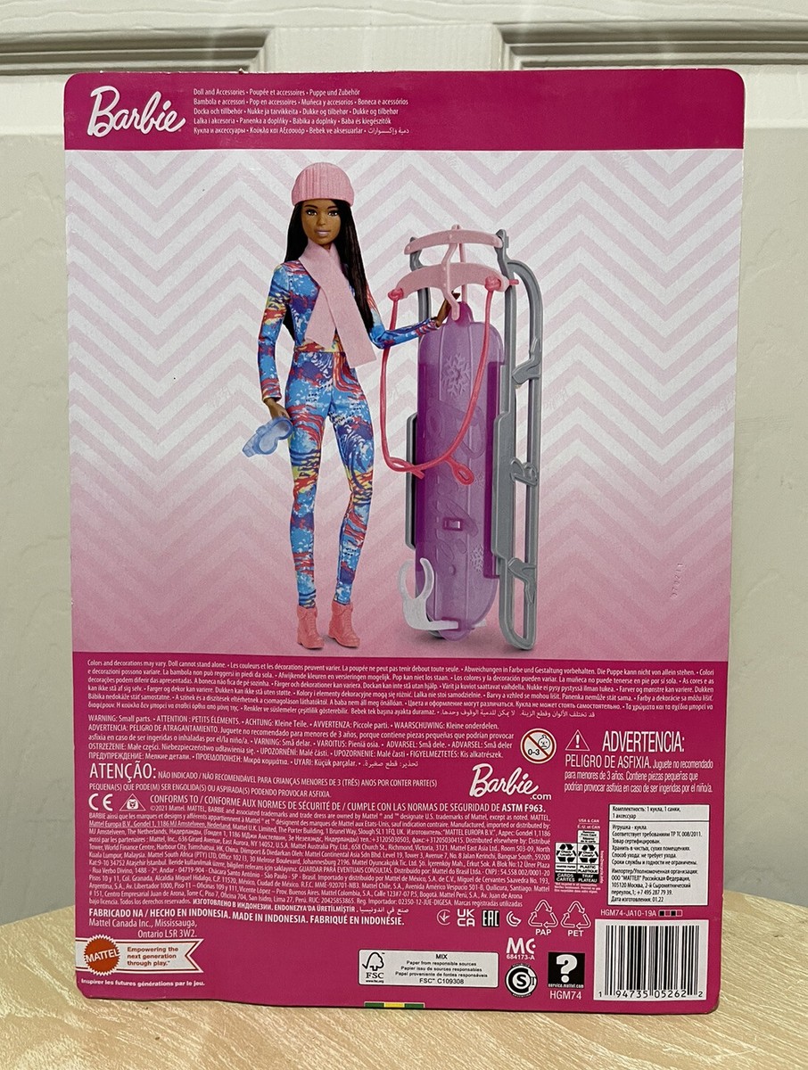 Barbie Winter Sports Sled You Can Be Anything Doll NEW UK