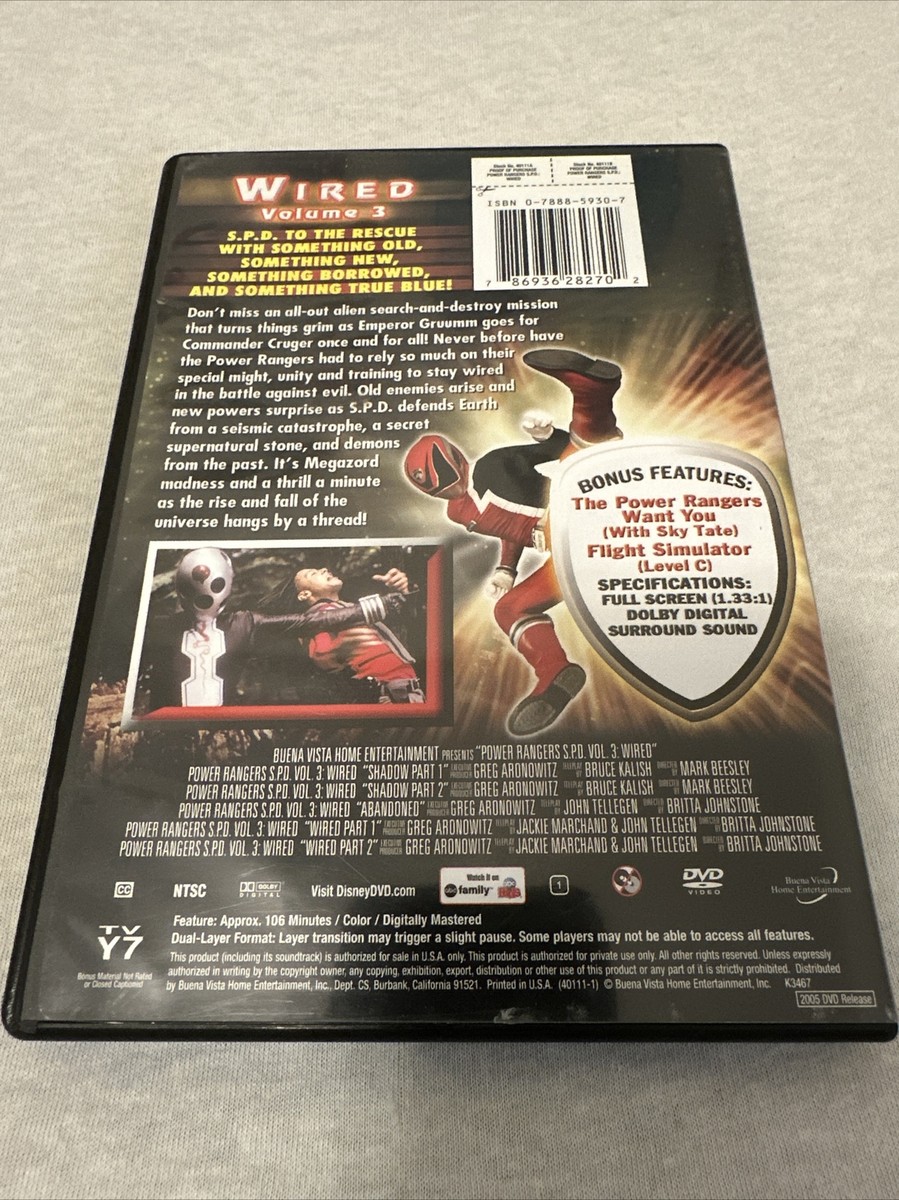 Power Rangers DVD S.P.D. Wired Volume 3 Disney | eBay