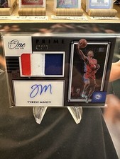 Tyrese Maxey Panini One and One - Rookie Jersey Autographs Prime Blue #PRJ-TYM