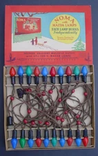 Old Noma 20 Light String Christmas Lights Mazda Lamps In Box Working