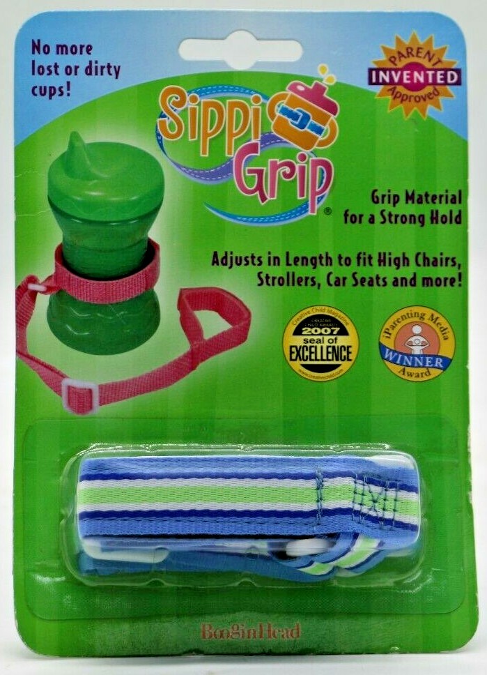 BooginHead SippiGrip Sippy Cup Strap Sippy Cup Holder Blue