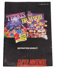 Tetris  Dr Mario Nintendo SNES Manual Only Instruction Booklet Manual