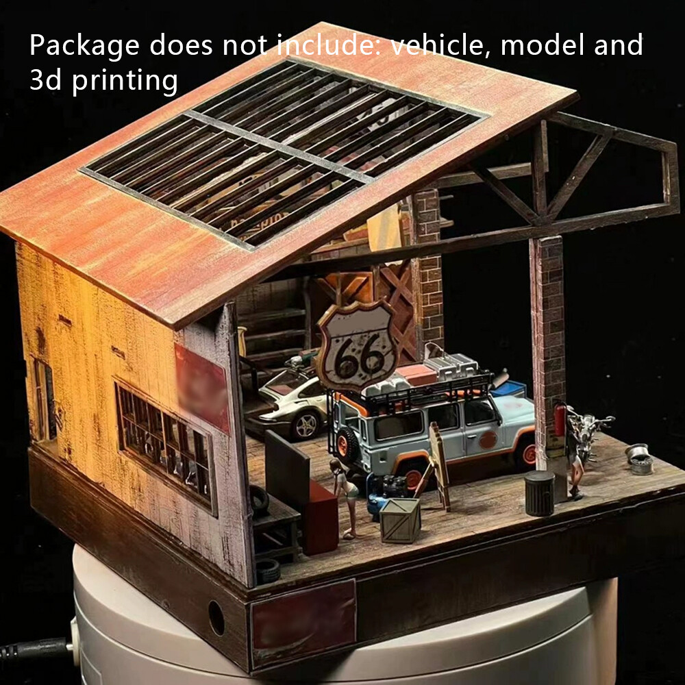 1:64 Diorama Warehouse Boxes Model Garage Scene Display Prop Model