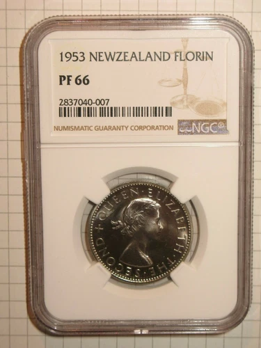 New Zealand 1953 Florin NGC PF66