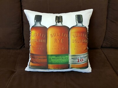  1 Bulleit Whiskey Kissenbezug Kissenhülle 18'' 45x45cm Party Geschenk
