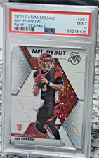 2020 Mosaic NFL Debut  White Sparkle Joe Burrow Psa MINT POP 4 SP Rookie RC