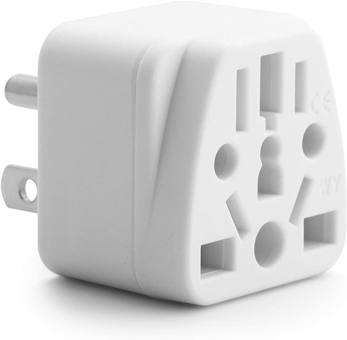 US Travel Plug Adapter,  Eu/Uk/Au/In/Cn/Jp/Asia/Italy/Brazil to USA Type B, Grou
