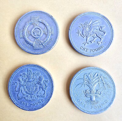 1 EURO COINS QUEEN ELIZABET II COLLECTIBLE SET OF (4) 1983/1990