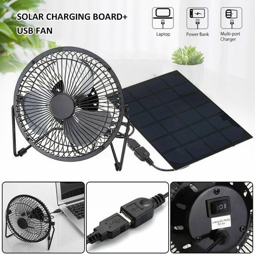 Tragbarer Mini USB Solar Ventilator Lüfter Mit Solarpanel Betriebener Lüfter - Bild 18 von 19
