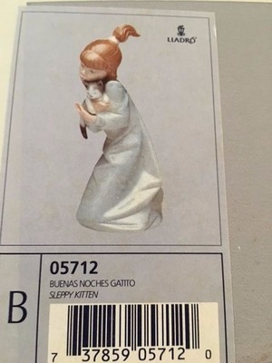 Lladro 5712 Sleepy Kitten Mint condition! Original Box and