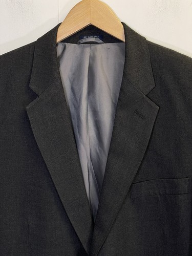Saddlebred Mens 44R Dark Grey Blazer Sport Coat Jacket Pants 40/32 Suit Set - Picture 3 of 23