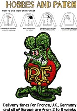 patch Rat Fink personaggio antagonista Hot Rod motociclista icona Kustom Kulture