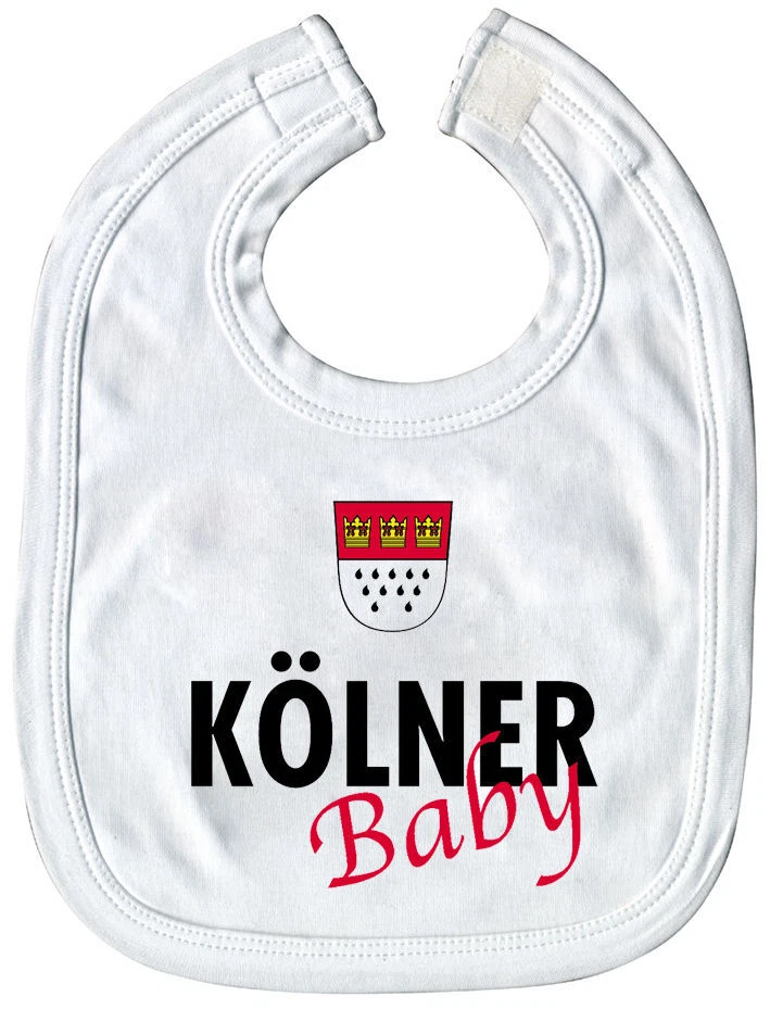 FAN-OMENAL Baby-Lätzchen mit Druckmotiv - Kölner Baby - 08412 - weiss