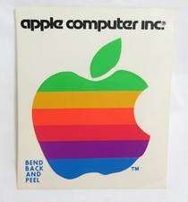 Vintage 1970's EARLY Apple Computer Inc. Rainbow Logo Sticker 3", Version 2