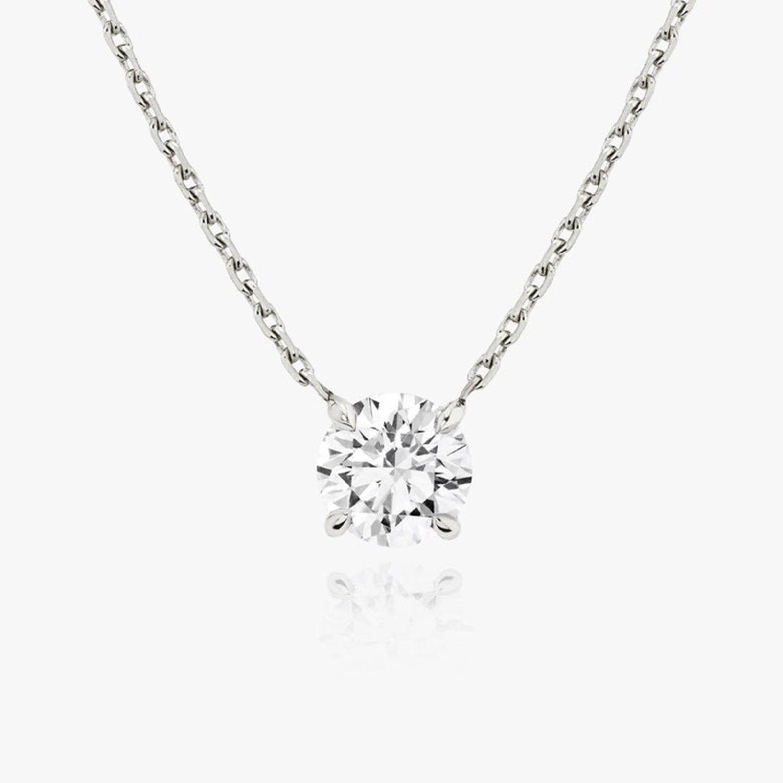 IGI Certified 1 CT Round Lab Grown Diamond 14K Gold Solitaire Wedding Necklace