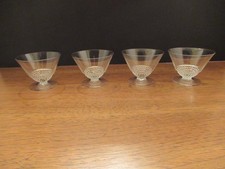 DUNCAN & MILLER "TEAR DROP" CLEAR CRYSTAL FRUIT CUPS ( SET OF 4)