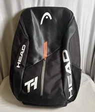 Head Backpack Tennis Bag Black Orange Racquet Carry Bag Case Pockets Gym Bag
