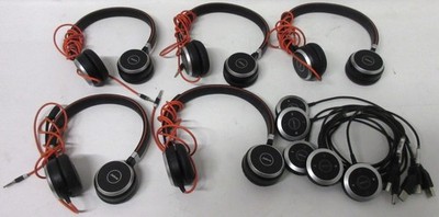 Lot of 5 Jabra Evolve 40 Stereo UC Headset HSC017 /w USB Controller