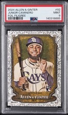 2024 TOPPS ALLEN & GINTER FOIL FILIGREE #92 JUNIOR CAMINERO ROOKIE RC PSA 9