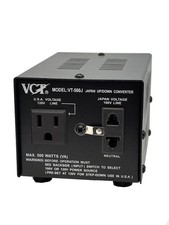 VCT VT-500J - Japanese Step Up/Down Voltage Transformer 500 Watt, Black