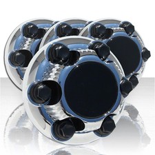 4 New 6 Lug 16 17 Chrome Wheel Center Hub Caps Rim Hole Covers Chevy Gmc 1500