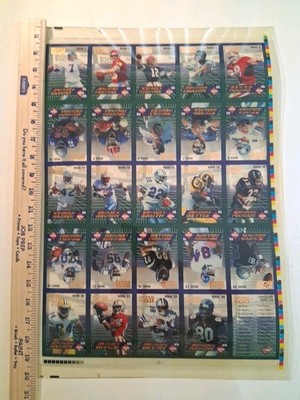 Uncut Sheet 1994 Collector's Edge Transparent Football Cards Boss EQII New!