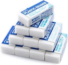 M&G 12 Pack Pencil Erasers, Small White Rubber Eraser for Kids School 