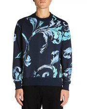 Versace Jeans Couture Regular Fit Printed Fleece Sweatshirt Men's Small Ocean