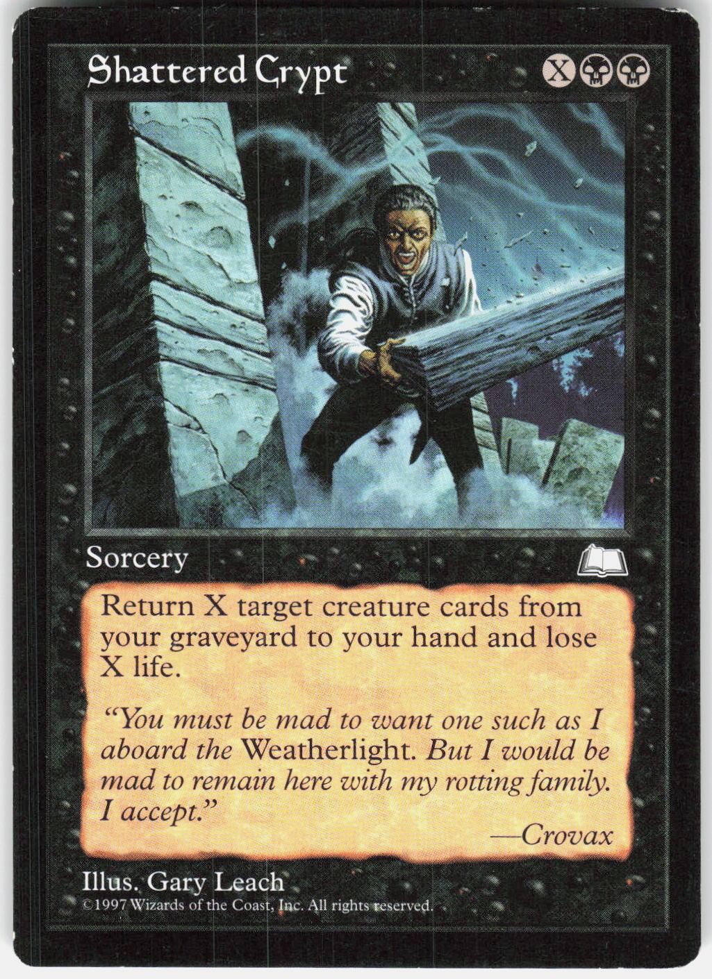 Shattered Crypt Common Weatherlight Magic: The Gathering Lightly Played