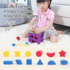 Baby Blocks Shape Sorter Toy Box Color Geometric Cognition Early Learning Toys