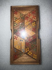 wooden Handcrafted tri-ominoes Triangular tri Dominoes game set in wooden box