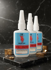 THICK "CA GLUE" - THREE 2 oz. Bottles - "Cyanoacrylate" - "Super Glue" 3T 