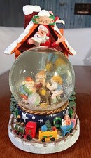 Santa Toy Shop Snow Globe Musical with Lights Vintage Christmas